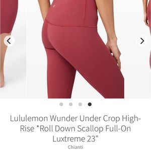 EUC Lululemon Size 4 Chianti Scalloped Leggings